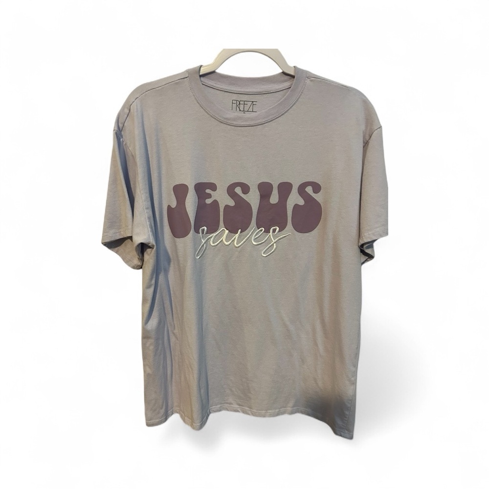 Freeze Taupe 'Jesus Saves' Tee